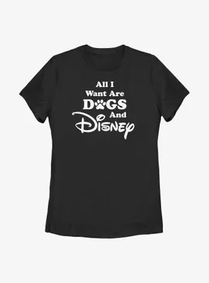 Disney Channel All I Want Are Dogs and Womens T-Shirt