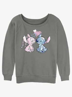 Disney Lilo & Stitch Angel Loves Womens Slouchy Sweatshirt