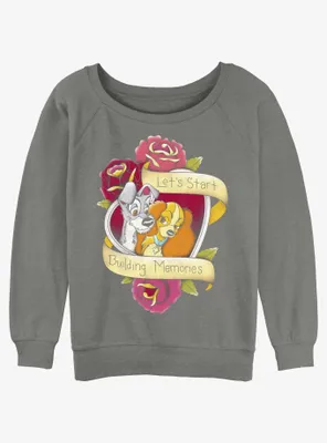 Disney Lady and the Tramp Build Memories Womens Slouchy Sweatshirt