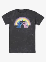 Disney Lilo & Stitch Angel Love Under The Rainbow Mineral Wash T-Shirt