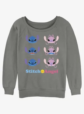 Disney Lilo & Stitch Angel Faces Womens Slouchy Sweatshirt