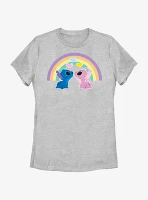 Disney Lilo & Stitch Angel Love Under The Rainbow Womens T-Shirt