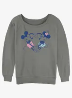 Disney Mickey Mouse Heart Pair Womens Slouchy Sweatshirt