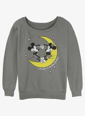 Disney Mickey Mouse I Love You To The Moon And Back Womens Slouchy Sweatshirt