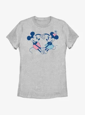 Disney Mickey Mouse Heart Pair Womens T-Shirt