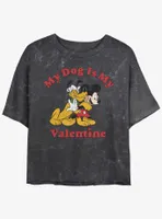 Disney Pluto Love My Dog Mineral Wash Womens Crop T-Shirt