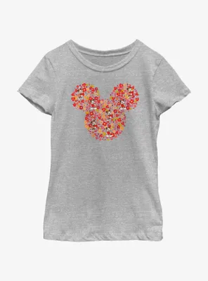 Disney Mickey Mouse Flowers Youth Girls T-Shirt