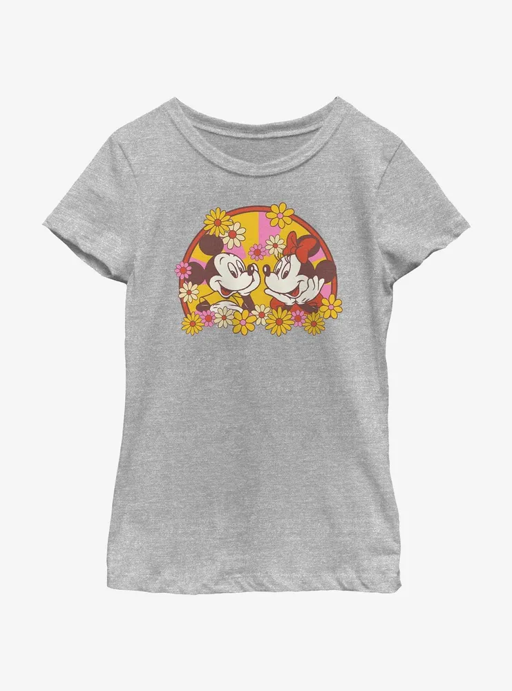 Disney Mickey Mouse & Minnie Spring Bloom Youth Girls T-Shirt