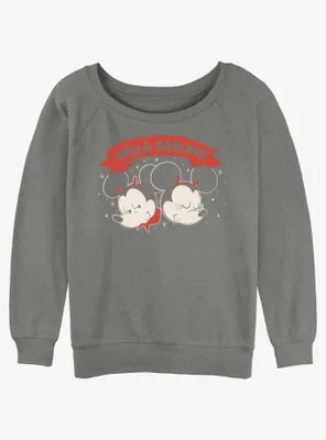 Disney Mickey Mouse Hello Darling Womens Slouchy Sweatshirt