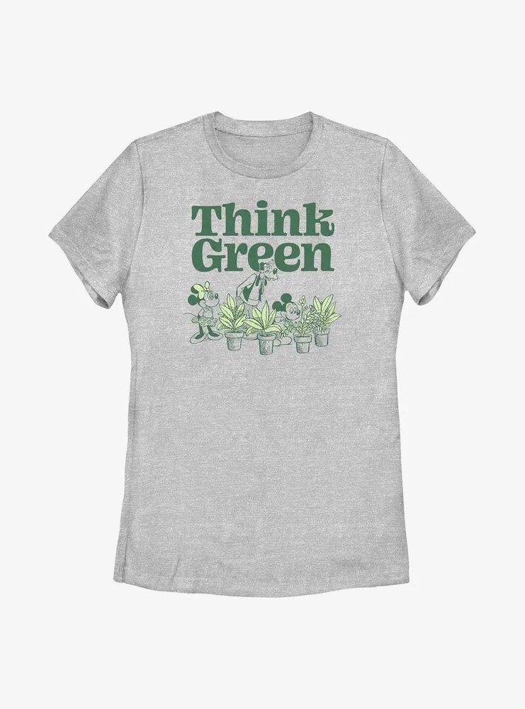 Disney Mickey Mouse Green Thinking Womens T-Shirt