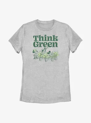 Disney Mickey Mouse Green Thinking Womens T-Shirt