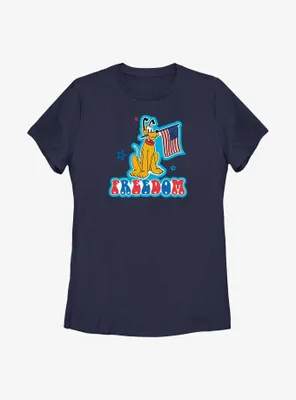Disney Mickey Mouse Pluto Freedom Badge Womens T-Shirt