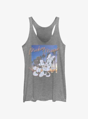 Disney Mickey Mouse Sunset Couple Womens Tank Top
