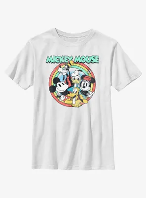 Disney Mickey Mouse Micky Group Pose Youth T-Shirt