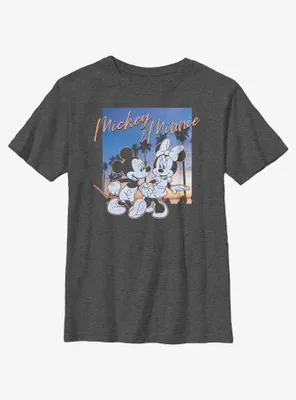 Disney Mickey Mouse Sunset Couple Youth T-Shirt
