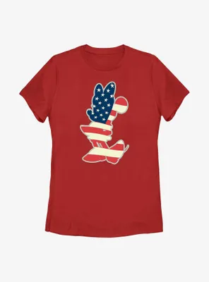 Disney Minnie Mouse Flag Silhouette Womens T-Shirt