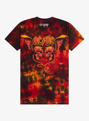 AC/DC Winged Skulls Tie-Dye T-Shirt