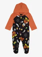 Disney Mickey Mouse Halloween Allover Print Footed Infant One-Piece - BoxLunch Exclusive