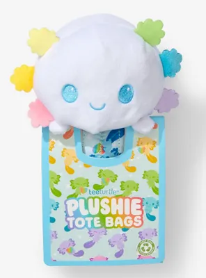 TeeTurtle Rainbow Axolotl Plush Reusable Tote Bag