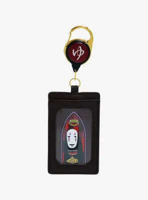 Loungefly Studio Ghibli Spirited Away No-Face Stained Glass Portrait Retractable Lanyard - BoxLunch Exclusive