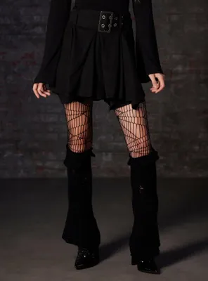 Social Collision Black Godet Skirt With Belt