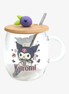 Kuromi Glass Mug With Topper & Spoon