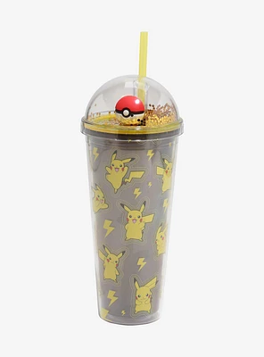 Pokemon Pikachu Glitter Dome Acrylic Travel Cup