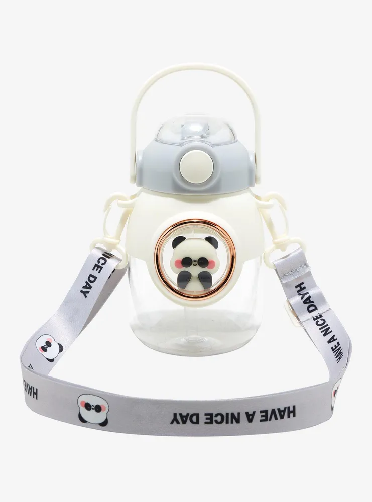 Panda Acrylic Water Bottle With Strap