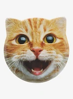 Happy Tabby Cat Button