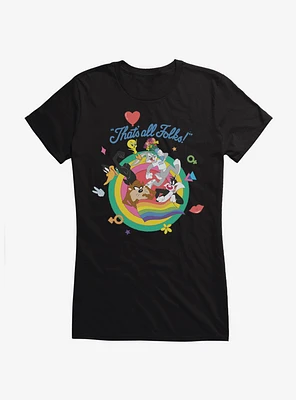 Looney Tunes That's All Folks Pride Girls T-Shirt