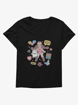 Bee And Puppycat Sticker Icons Womens T-Shirt Plus