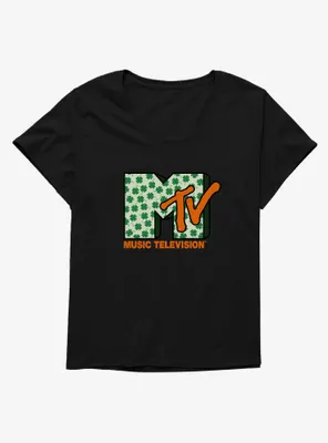MTV Four Leaf Clover Logo Womens T-Shirt Plus