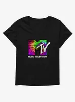 MTV Tie Dye Logo Womens T-Shirt Plus