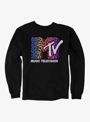 MTV Rainbow Cheetah Logo Sweatshirt