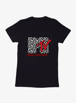 MTV Cow Print Logo Womens T-Shirt
