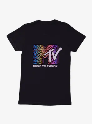 MTV Rainbow Cheetah Logo Womens T-Shirt