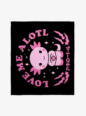 Axolotl Love Me Alotl Throw Blanket