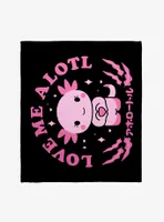 Axolotl Love Me Alotl Throw Blanket