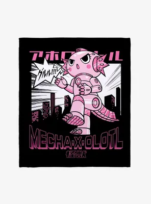 Axalotl Mecha-X-Olotl Throw Blanket