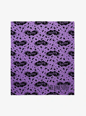 Wednesday Nevermore Raven Throw Blanket