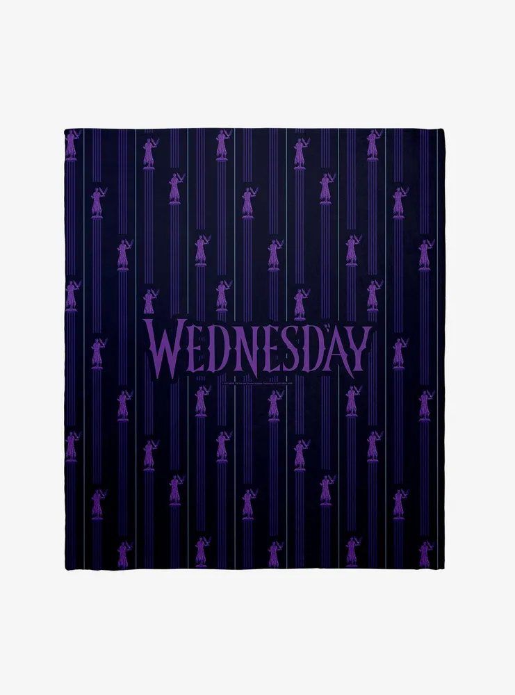 Wednesday Edgar Allen Poe Statue Throw Blanket
