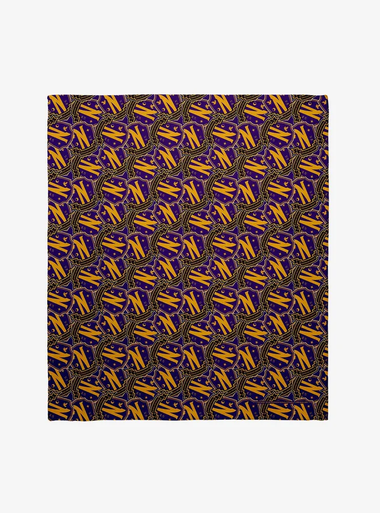 Wednesday Nevermore Academy Repeat Throw Blanket