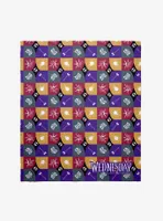 Wednesday Nevermore Crest Throw Blanket