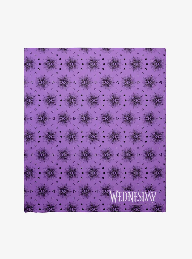 Wednesday Skull Moon Cycle Throw Blanket