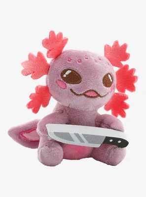 Pink Axolotl Knife Plush