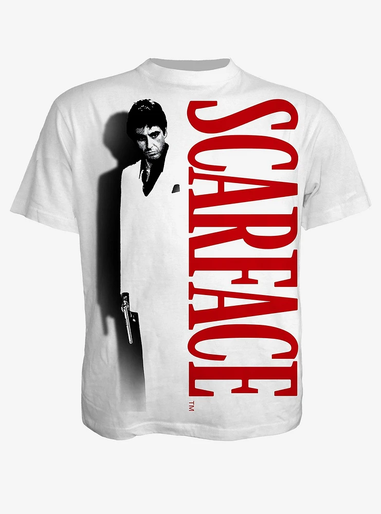 Spiral Scarface Shadow Front Print T-Shirt White