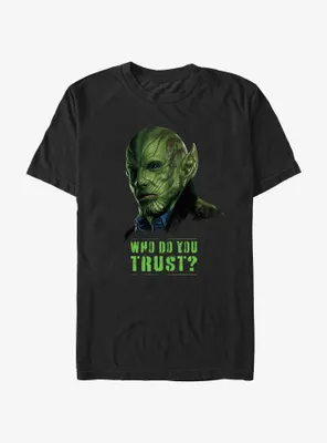 Marvel Secret Invasion Skrull Talos Who Do You Trust Poster T-Shirt