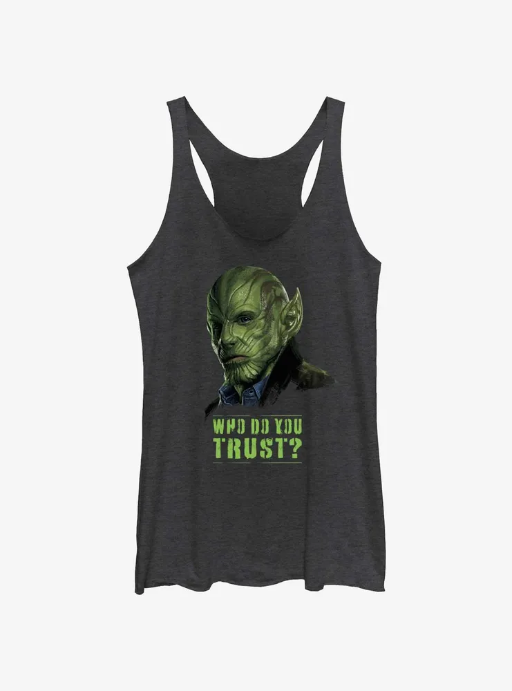 Marvel Secret Invasion Skrull Talos Who Do You Trust Poster Womens Tank Top