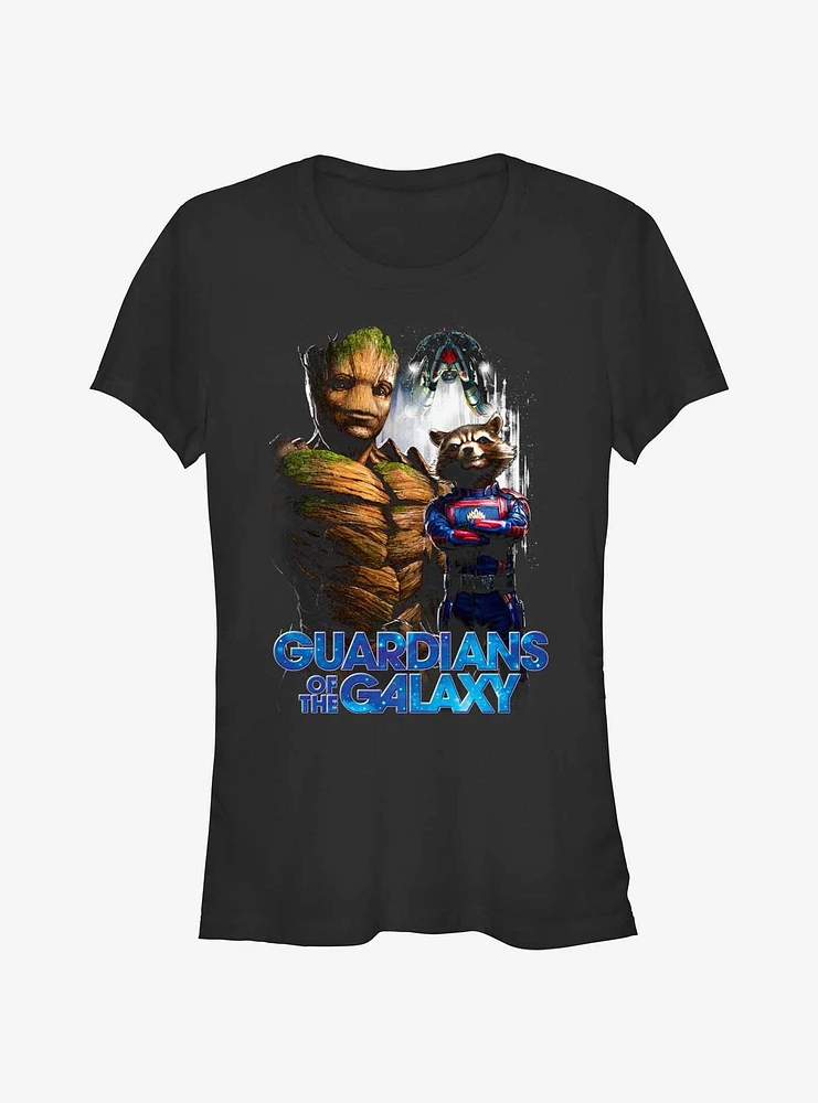 Marvel Guardians of the Galaxy Vol. 3 Duo Team Groot and Rocket Girls T-Shirt