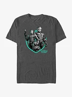 Marvel Guardians of the Galaxy Vol. 3 Group A Star-Lord Groot & Rocket Badge T-Shirt